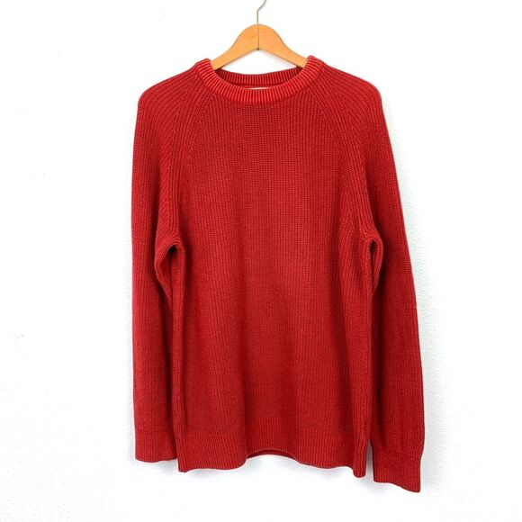 LOGG Label of Graded Goods H&M Red Rust Crewneck Sweater Mens Medium - Picture 1 of 5